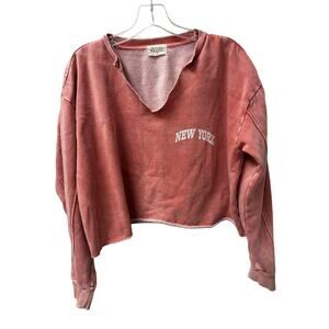 Urban Nation Women’s‎ Cropped Sweatshirt New York XL Heather Red